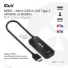 CLUB3D CAC-1336 aktyvus adapteris HDMI + Micro USB į USB Type-C 4K120Hz arba 8K30Hz M/F