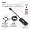 CLUB3D CAC-1336 aktyvus adapteris HDMI + Micro USB į USB Type-C 4K120Hz arba 8K30Hz M/F