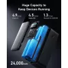 Nešiojamas įkroviklis Anker 737 (A1289011) — 24000 mAh, 140W, 2× USB-C + 1× USB-A, Sidabrinis/Juodas