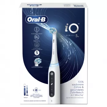 Oral-B iO Series 5 beslotis dantų šepetėlis suaugusiems, balta spalva