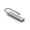 i-tec USB-C įkrovimo metalinis HUB 7 prievadų USB 3.2 Gen 1 Type-C Type-A