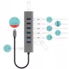 i-tec USB-C įkrovimo metalinis HUB 7 prievadų USB 3.2 Gen 1 Type-C Type-A
