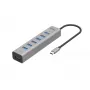 i-tec USB-C įkrovimo metalinis HUB 7 prievadų USB 3.2 Gen 1 Type-C Type-A