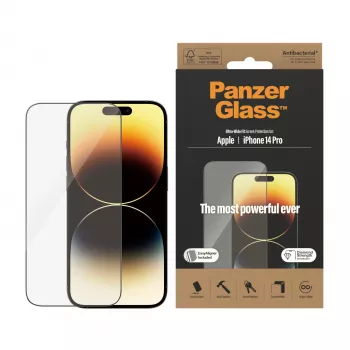 Apsauginis stiklas PanzerGlass Apple iPhone 14 Pro Ultra-Wide Fit EasyAligner Atsparus įbrėžimams ir smūgiams