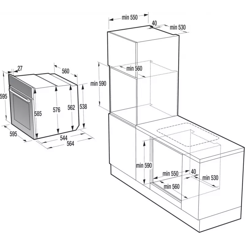 Gorenje BOS67371CLI 77 L 3500 W elektrinė orkaitė, smėlio spalvos