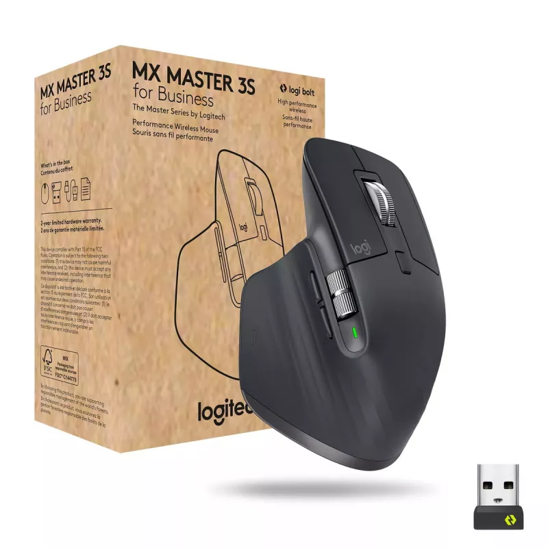 LOGITECH MX Master 3S for Business – belaidė Bluetooth pelė, grafito spalva