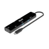 CLUB3D USB4™ Gen3x2 Type-C, 6-in-1 USB-C centras su HDMI™ 8K60Hz arba 4K120Hz, 2xUSB Type-A (10G), Ethernet RJ45 (2.5G) ir 2xUSB Type-C (1x duomenys 10G, 1x PD3.0 įkrovimas 100W)