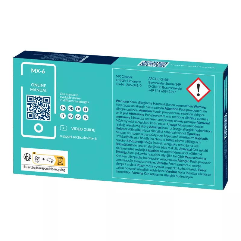 ARCTIC MX-6 ULTIMATE termo pasta + MX valiklis, pilka, 4 g