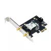 Vidinė belaidžio tinklo plokštė ASUS PCE-AXE5400 – PCIe, Wi‑Fi 6E trijuosta (2,4/5/6 GHz), 2402 Mbps, Bluetooth 5.2