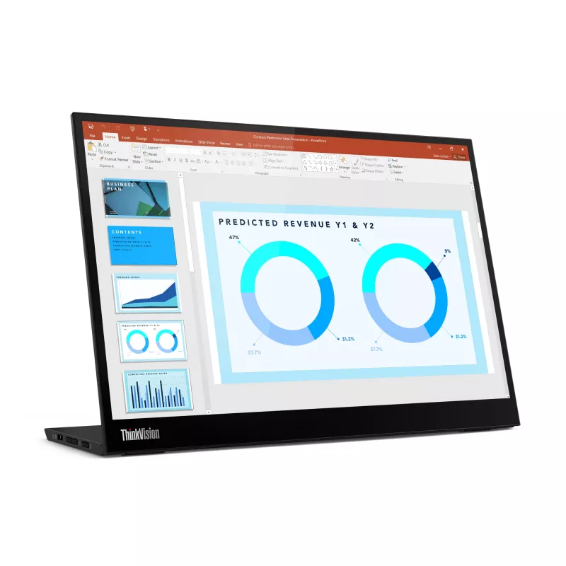 Monitorius Lenovo ThinkVision M14d, 35,6 cm (14 colių), 2240 x 1400 pikselių, 2,2K, LED, 8 ms, Juodas