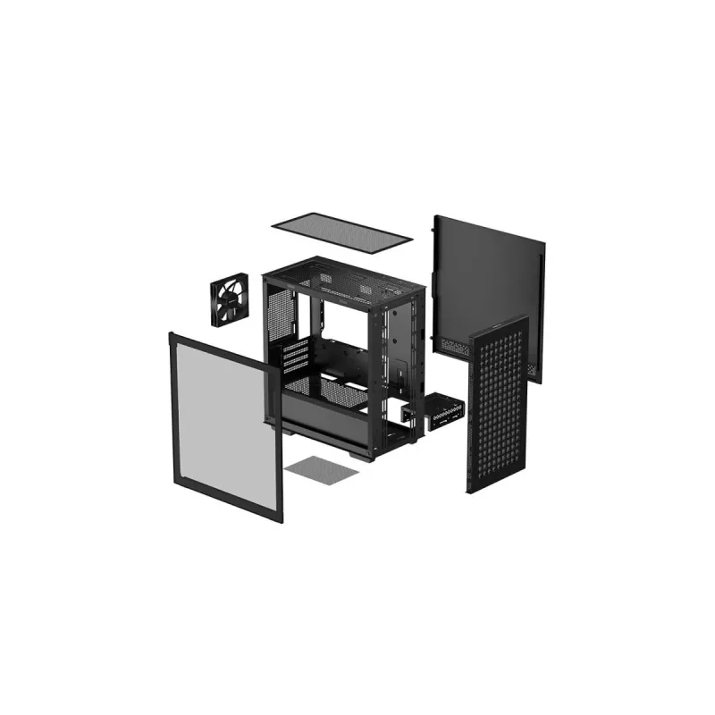 Korpusas DeepCool CH370 Mini Tower – microATX/Mini-ITX, grūdintas stiklas, palaiko iki 32 cm GPU