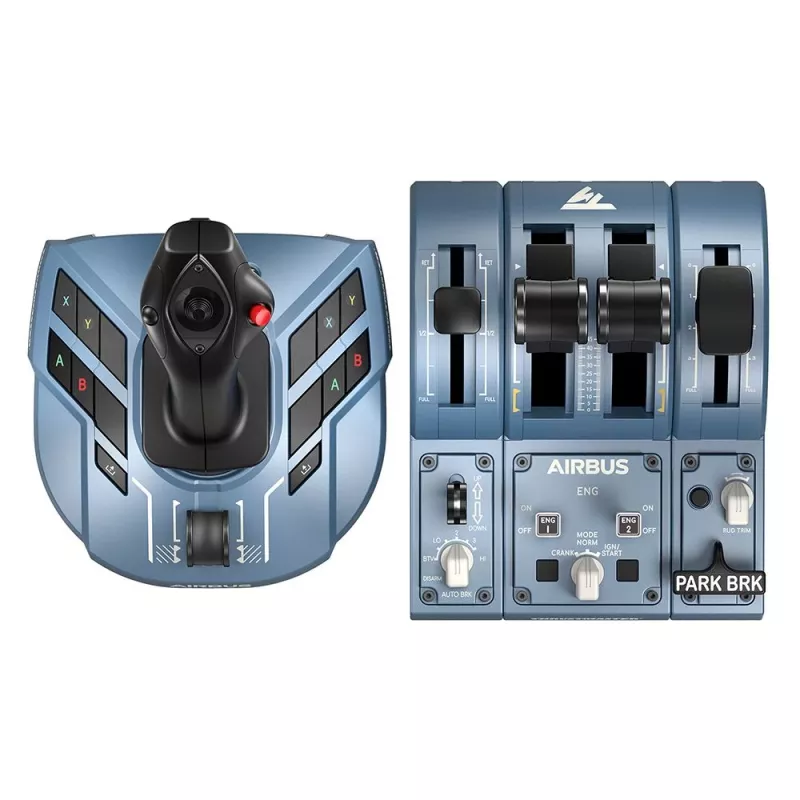 Thrustmaster TCA Captain Pack X Airbus Edition, juodai pilkas USB vairalazdė ir variklio valdymo svirtis, skirta PC, Xbox