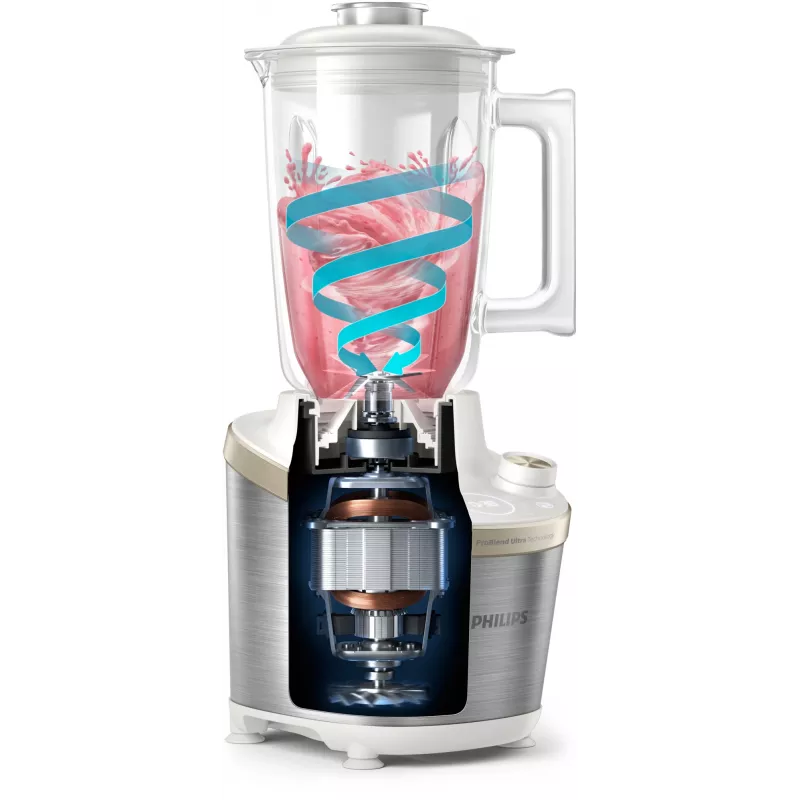 Philips 7000 serijos HR3760/01 stalo blenderis 2 L 1500 W nerūdijantis plienas, balta