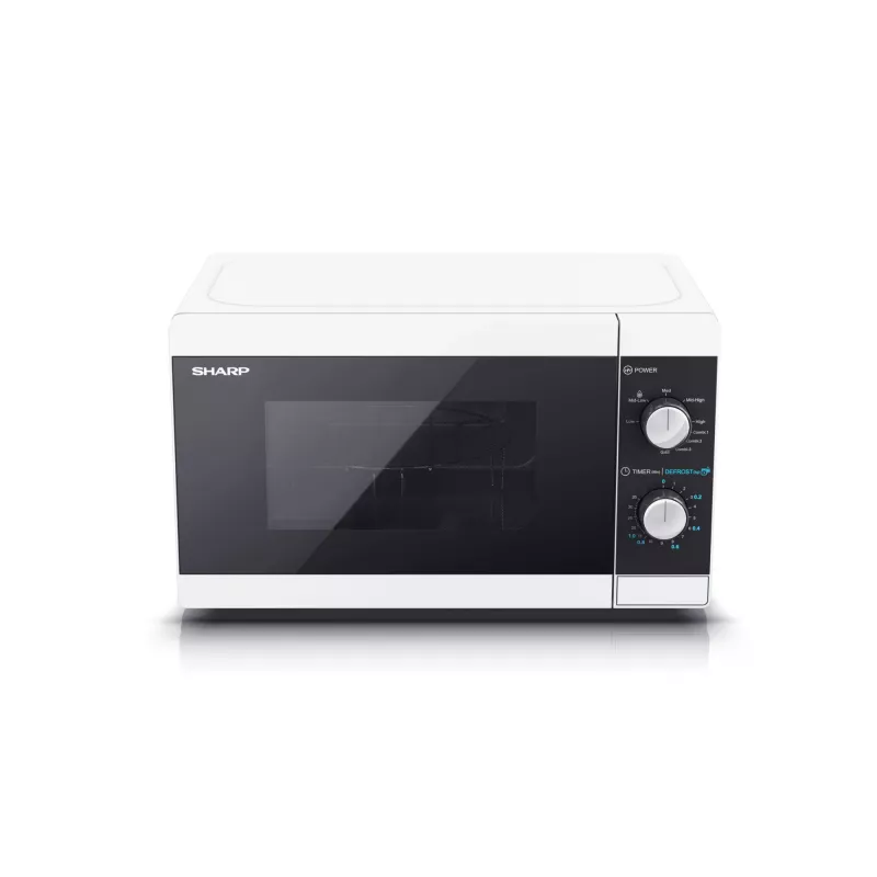 Sharp YC-MG01E-W mikrobangų krosnelė su griliu, juoda/balta, 20 L, 800 W