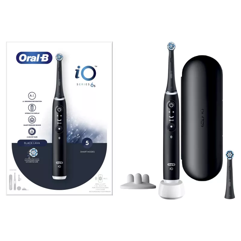 Oral-B iO 6 suaugusiųjų vibracinis dantų šepetėlis juodas