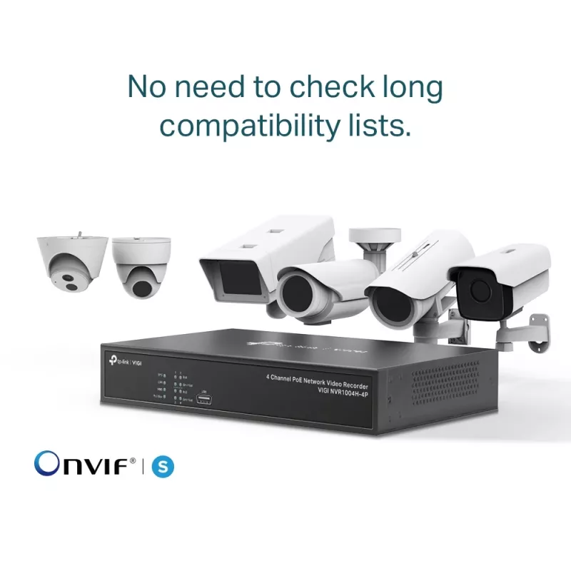 TP-Link VIGI NVR1004H-4P – 4 kanalų PoE+ tinklo vaizdo registratorius