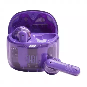 JBL Tune Flex Ghost Edition belaidės ausinės TWS, violetinės, permatomos