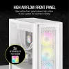 PC korpusas Corsair iCUE 5000D RGB Airflow Midi Tower Baltas