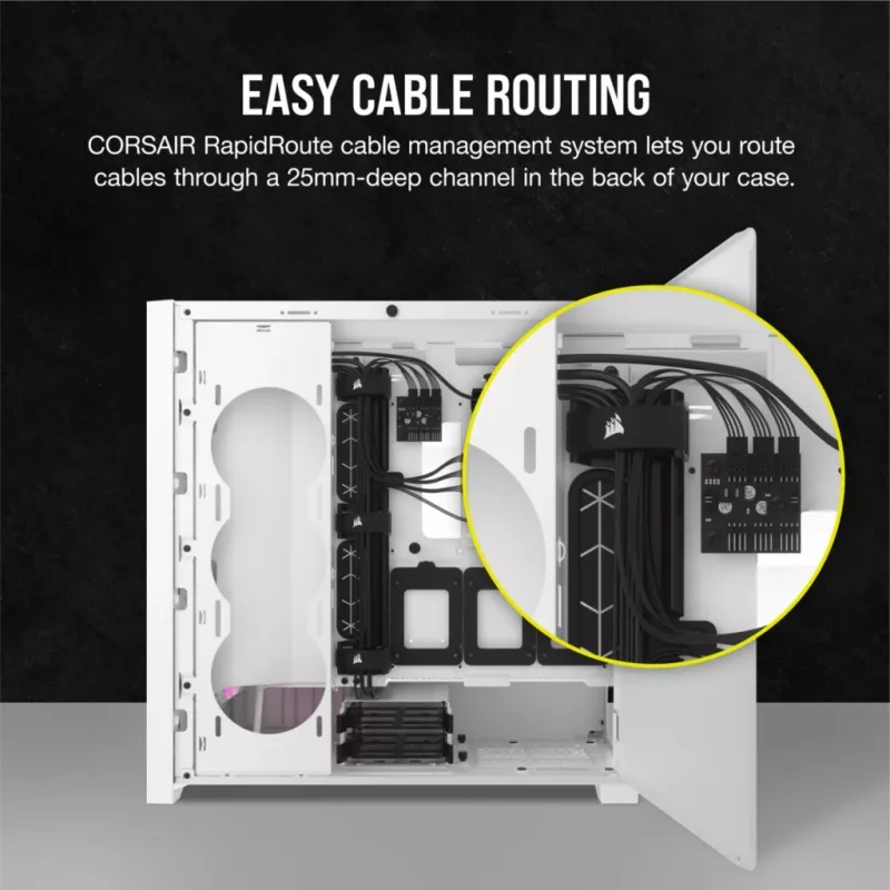 PC korpusas Corsair iCUE 5000D RGB Airflow Midi Tower Baltas