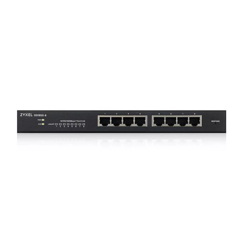 Zyxel GS1900-8 valdomas L2 gigabaitinis Ethernet (10/100/1000) jungiklis juodas
