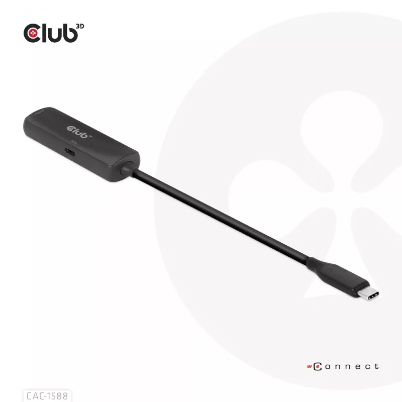 CLUB3D CAC-1588 USB Gen2 Type-C į HDMI™ 8K60Hz arba 4K120Hz HDR10+ su DSC1.2 ir Power Delivery 3.0 aktyvus adapteris M/F