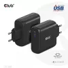 CLUB3D CAC-1908EU kelioninis 100 W USB-C PD 3.0 įkroviklis su GaN technologija