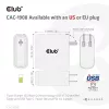 CLUB3D CAC-1908EU kelioninis 100 W USB-C PD 3.0 įkroviklis su GaN technologija