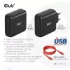 CLUB3D CAC-1908EU kelioninis 100 W USB-C PD 3.0 įkroviklis su GaN technologija