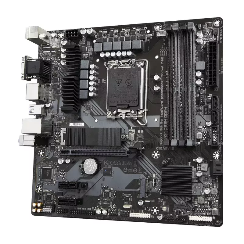 Pagrindinė plokštė GIGABYTE B760M DS3H DDR4 Micro ATX, Intel LGA 1700, 4x DIMM, 128GB, 2.5Gb LAN, 2x M.2, HDMI+DP