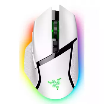Žaidimų pelė Razer Basilisk V3 Pro – dešiniarankiams, optinė 30 000 DPI, RF belaidis / Bluetooth / USB-C, balta