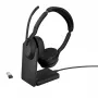 Jabra Evolve2 55 - Link380a UC Stereo (su stovu), belaidės, biuro/skambučių centro, 20 - 20000 Hz, 130 g, ausinės, juodos