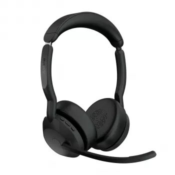 Jabra Evolve2 55 - Link380a UC Stereo (su stovu), belaidės, biuro/skambučių centro, 20 - 20000 Hz, 130 g, ausinės, juodos