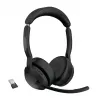 Jabra Evolve2 55 – belaidė ausinė su Link380a MS Stereo, biurui ir skambučių centrui, 20–20000 Hz, 130 g, juoda