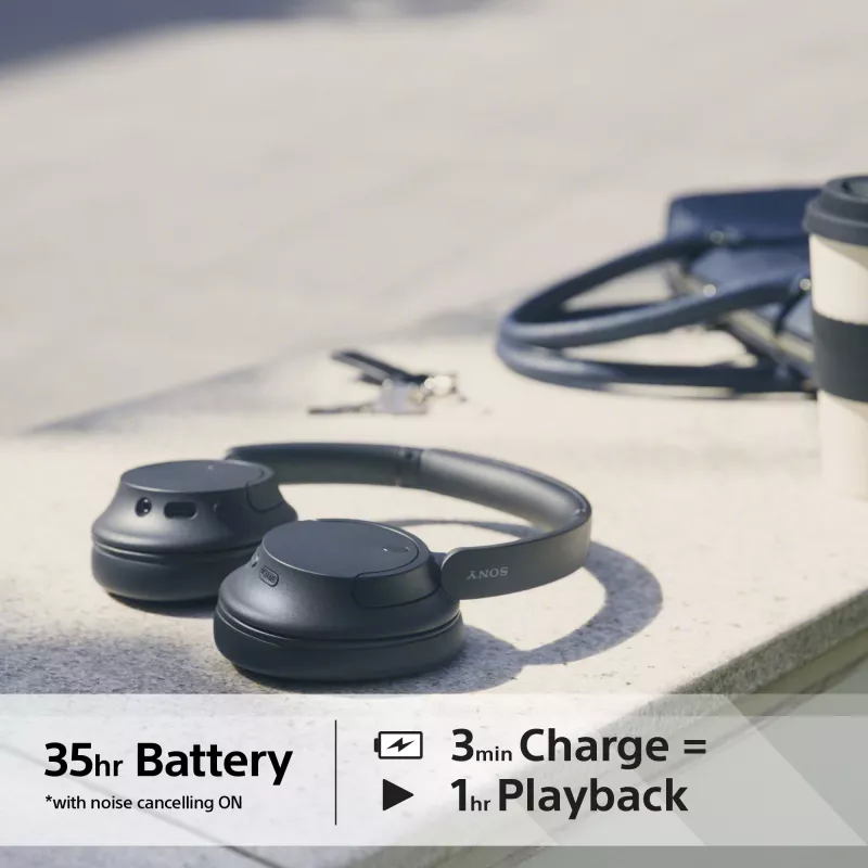 Sony WH-CH720 belaidės ausinės su triukšmo slopinimu, USB-C, Bluetooth, juodos