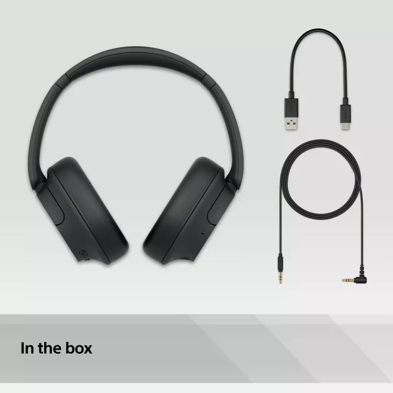 Sony WH-CH720 belaidės ausinės su triukšmo slopinimu, USB-C, Bluetooth, juodos