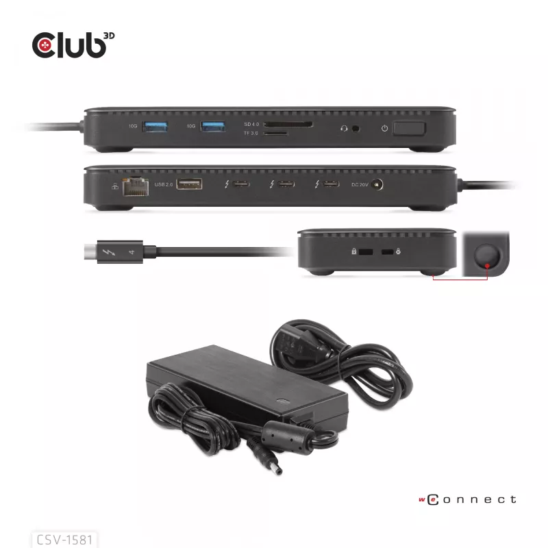 Docking stotelė CLUB3D Thunderbolt 4 sertifikuota 11-in-1 140W