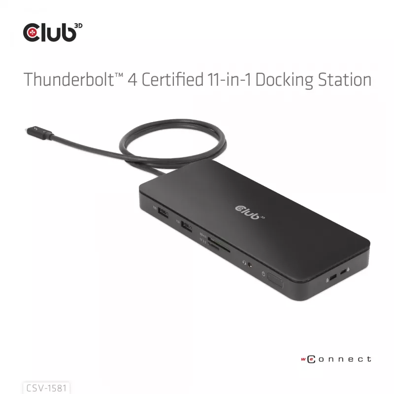 Docking stotelė CLUB3D Thunderbolt 4 sertifikuota 11-in-1 140W