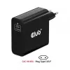 CLUB3D CAC-1914 kelioninis įkroviklis 140 W, GaN technologija, vienas USB Type-C prievadas, PD 3.1