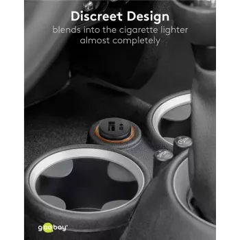Goobay Dual-USB automobilinis greitasis įkroviklis USB-C PD 45W juodas