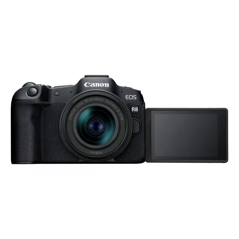 Canon EOS R8 + RF 24-50mm F4.5-6.3 IS STM rinkinys, 24,2 MP, 6000 x 4000 taškų, CMOS, 4K Ultra HD, jutiklinis ekranas, juoda