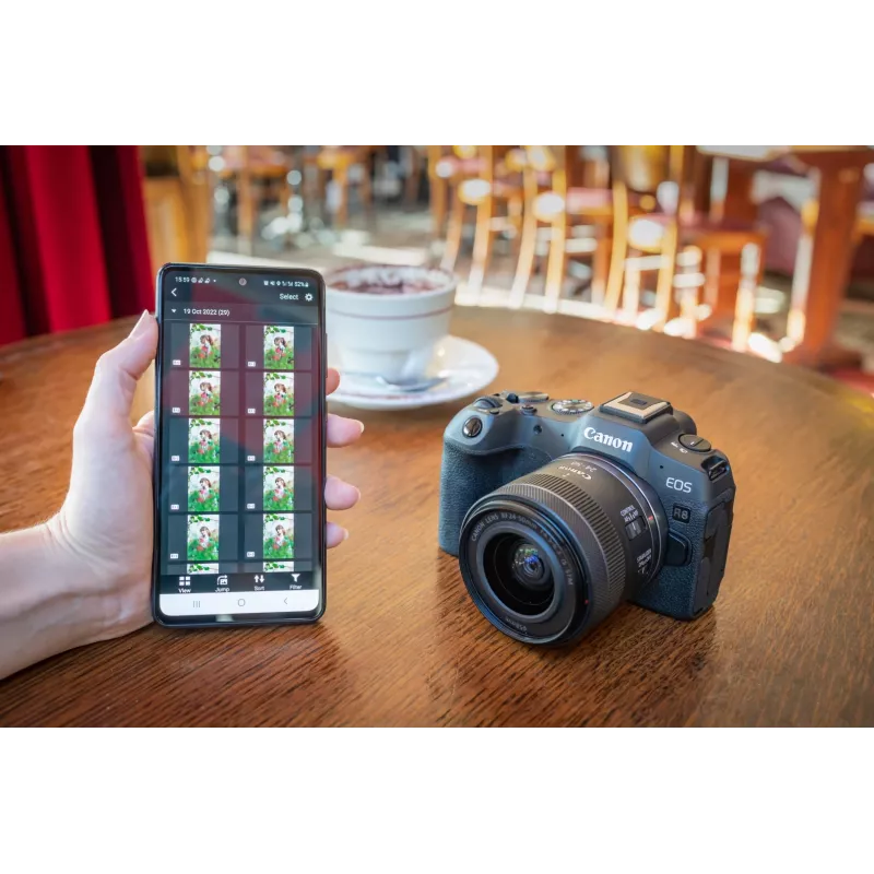 Canon EOS R8 + RF 24-50mm F4.5-6.3 IS STM rinkinys, 24,2 MP, 6000 x 4000 taškų, CMOS, 4K Ultra HD, jutiklinis ekranas, juoda