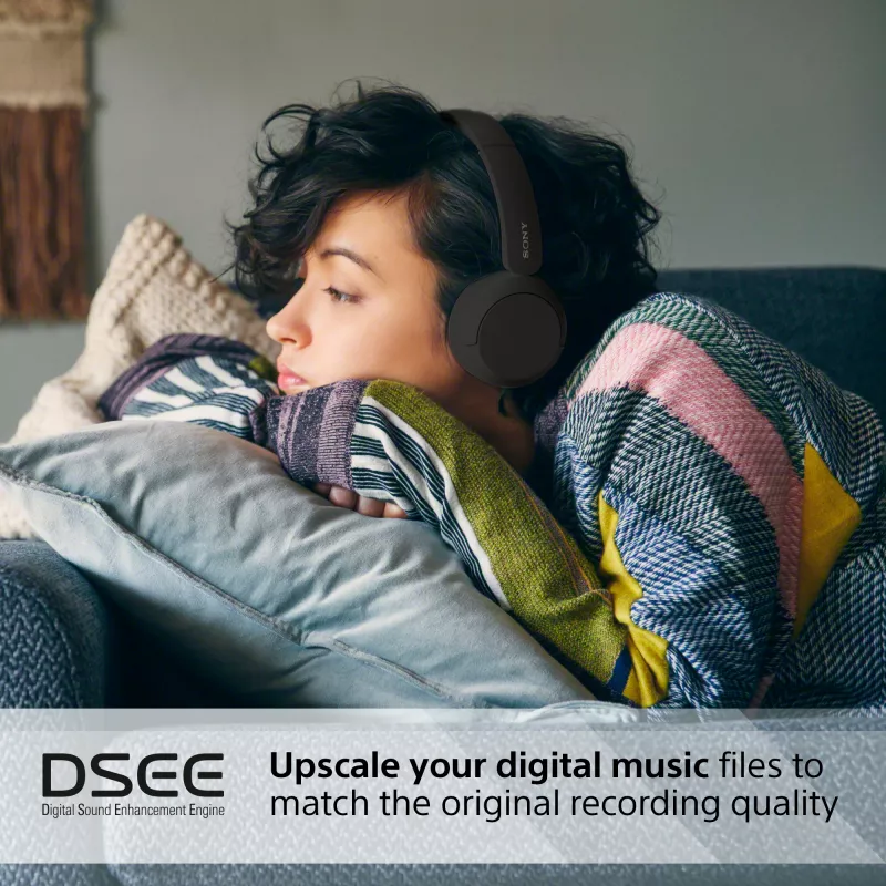 Sony WH-CH520 belaidės ausinės su ausų lankeliu, skambučiams/muzikai, USB Type-C, Bluetooth, juodos