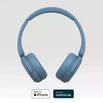 Sony WH-CH520 belaidės ausinės ant galvos, skambučiai/muzika, USB Type-C, Bluetooth, mėlyna