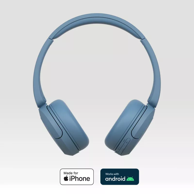 Sony WH-CH520 belaidės ausinės ant galvos, skambučiai/muzika, USB Type-C, Bluetooth, mėlyna