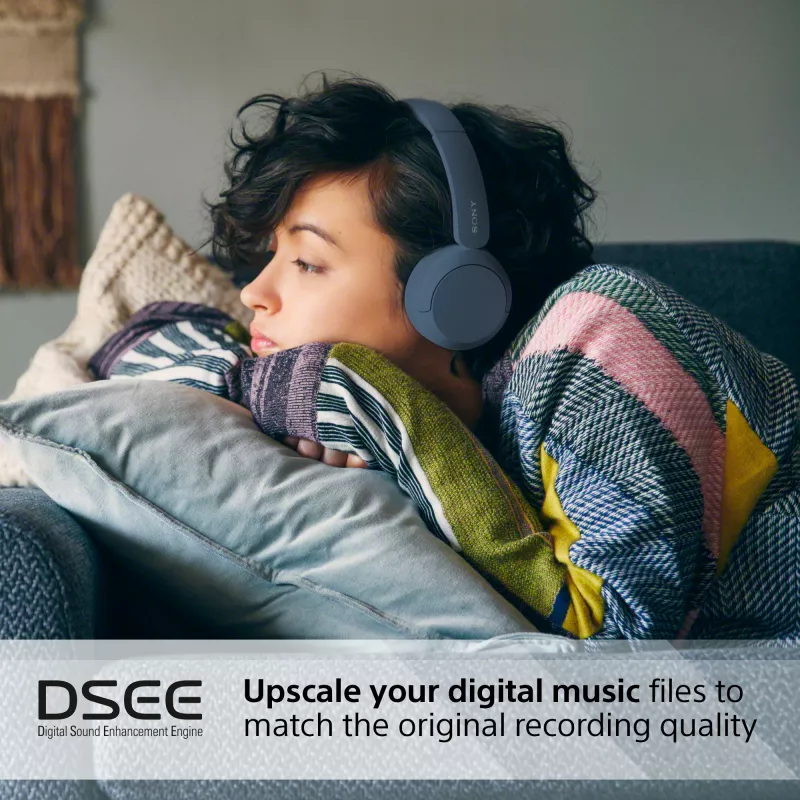 Sony WH-CH520 belaidės ausinės ant galvos, skambučiai/muzika, USB Type-C, Bluetooth, mėlyna
