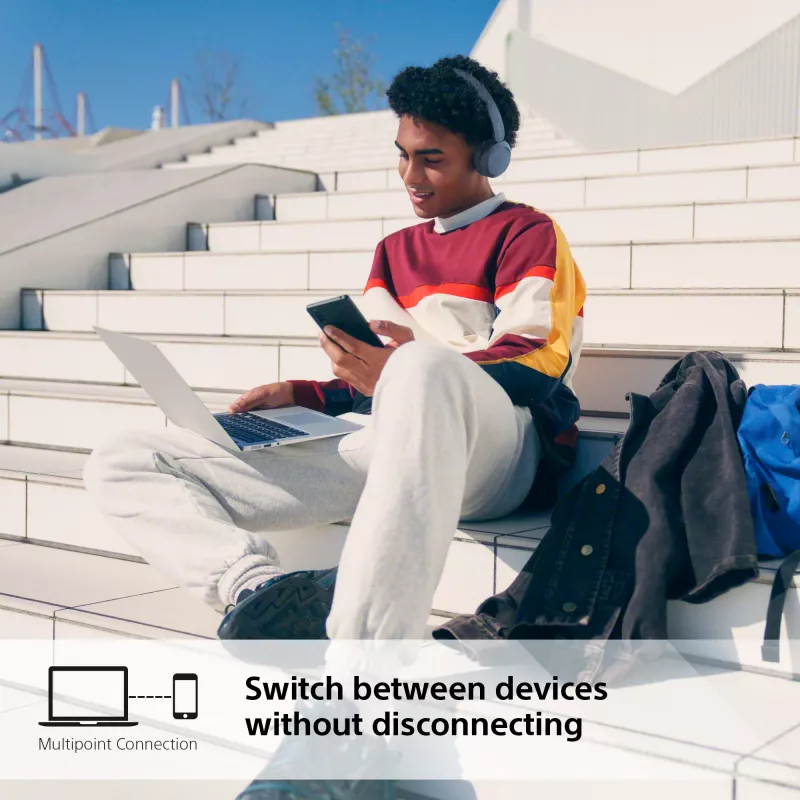 Sony WH-CH520 belaidės ausinės ant galvos, skambučiai/muzika, USB Type-C, Bluetooth, mėlyna