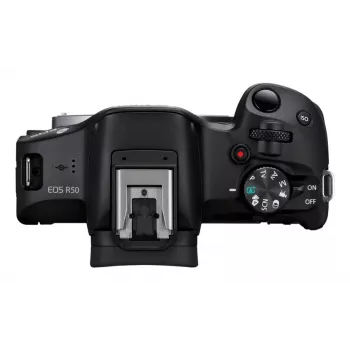 Canon EOS R50, juoda + RF-S 18-45mm F4.5-6.3 IS STM rinkinys, 24,2 MP, 6000 x 4000 pikselių, CMOS, 4K Ultra HD, liečiamas ekranas, juoda