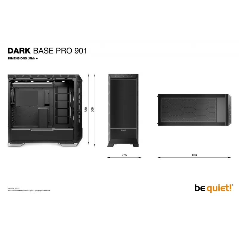 Korpusas be quiet! DARK BASE PRO 901 | Full Tower | Juodas