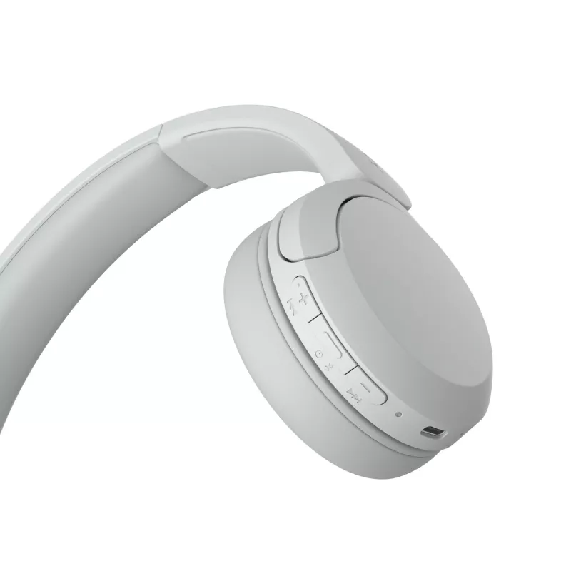 Ausinės Sony WH-CH520 belaidės ant ausų, Bluetooth 5.2, 50 h atkūrimas, USB-C įkrovimas, baltos