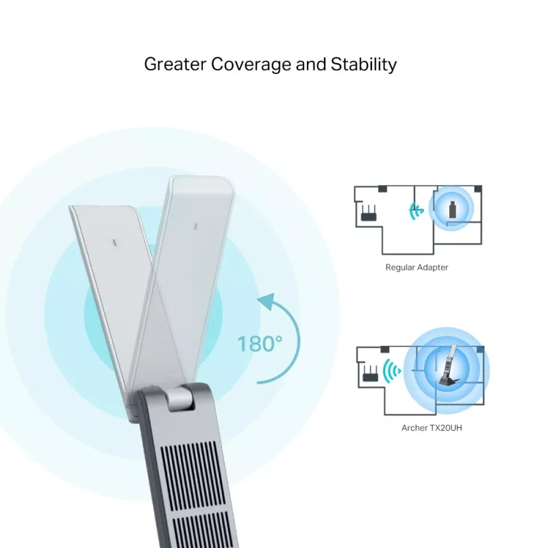 TP-Link Archer AX1800 belaidis USB adapteris su Wi-Fi 6 ir aukšto stiprinimo antenomis